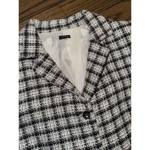 BAXIS Women's Suit Black White Tweed Blazer (L)‎ And Skirt (M) Viscose Lined